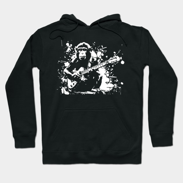 monkey play guitar Hoodie by lkn